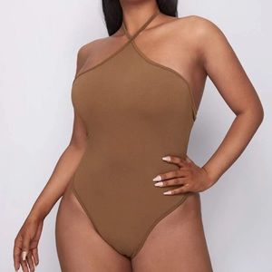 Tan Halter Bodysuit